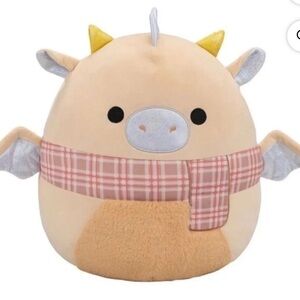 NEW SQUISHMALLOWS 16” Inch BUCK THE CREAM DRAGON With Plaid Scarf Holiday 2025